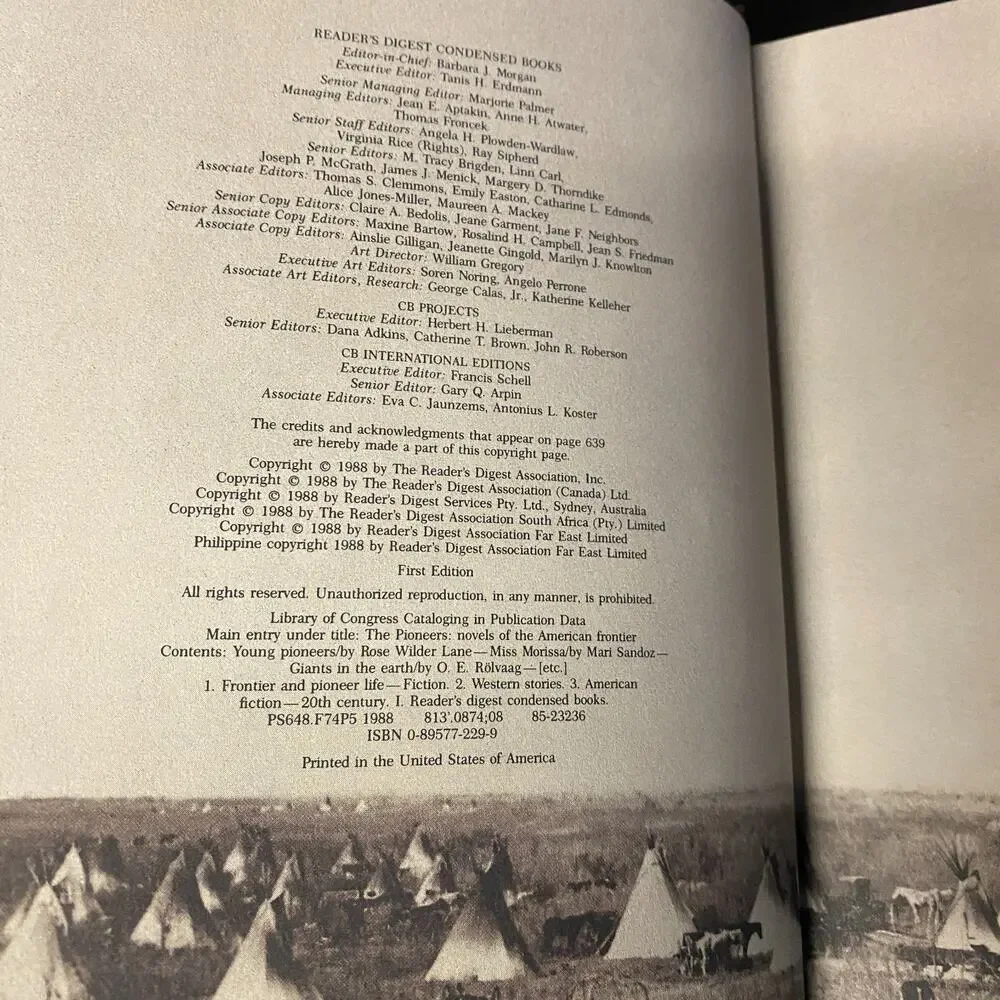 The Pioneers : Novels of the American Frontier by Reader's Digest Editors 1988